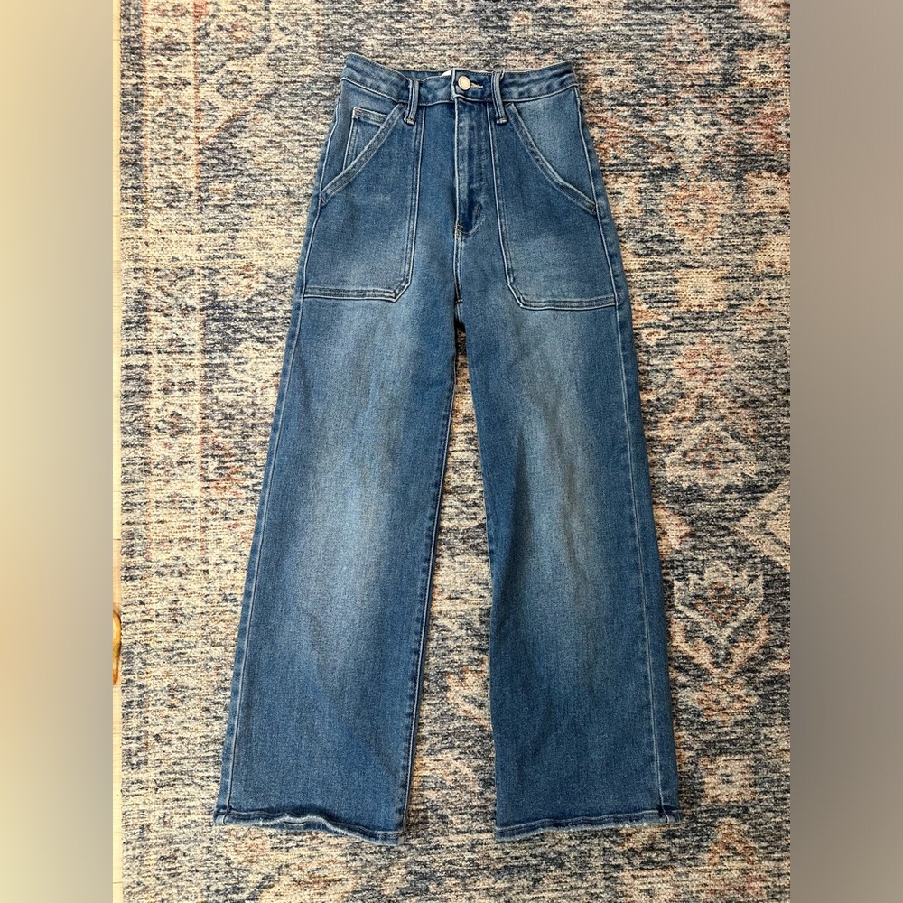 Just Black Denim high waist wide leg jeans